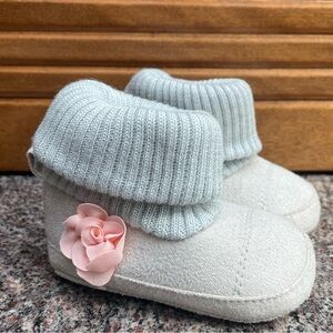 Infant Girl Warm Boots with Pink Flower
